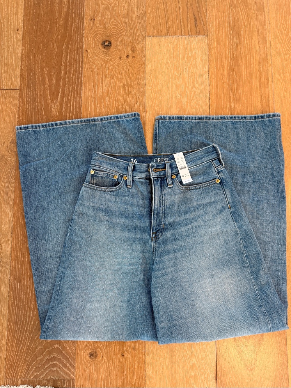 J Crew High Rise Super Wide Leg Jeans - size 26 (NWT) - Picture 5 of 9